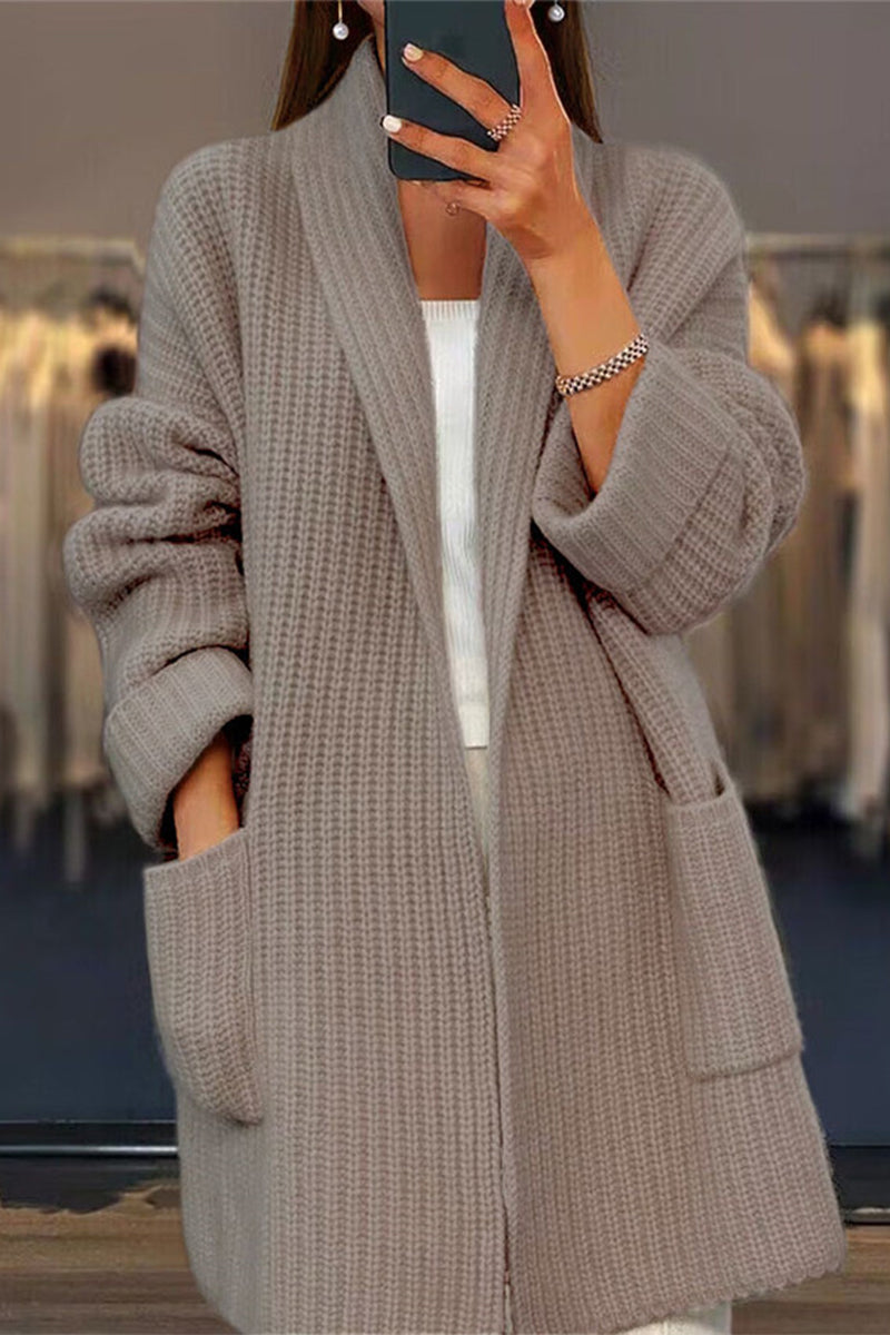 LP | Cardigan oversize in maglia con tasche frontali