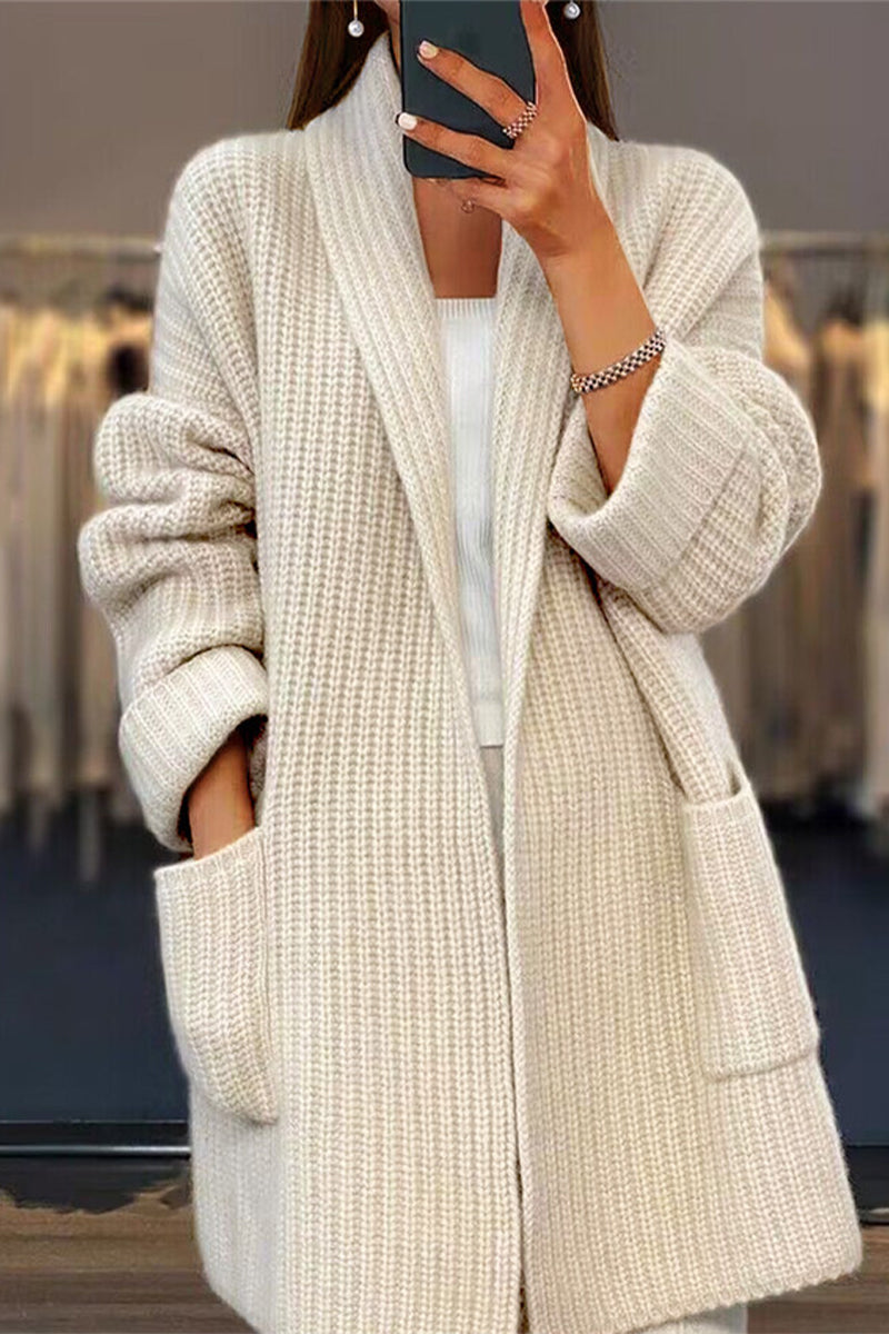 LP | Cardigan oversize in maglia con tasche frontali