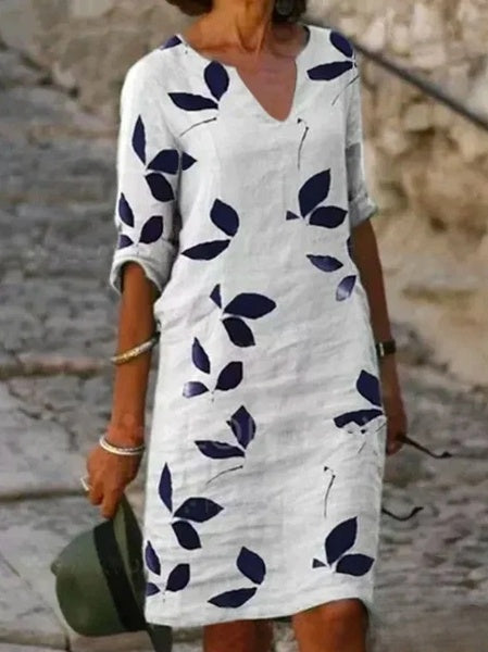 LP | Carol - Abito da donna basic con mezze maniche e stampa floreale