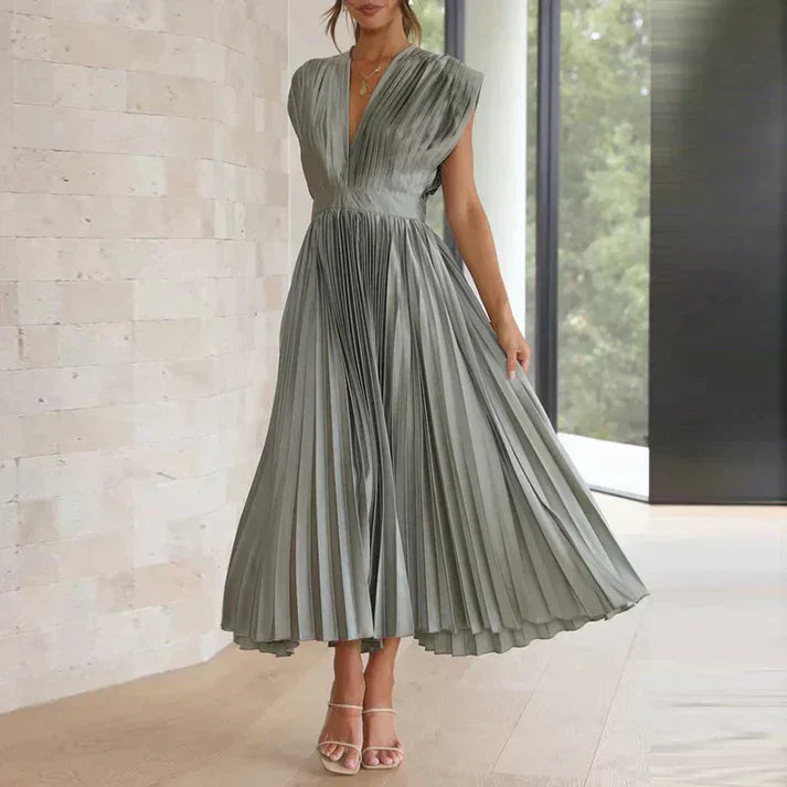 LP | Maxi abito con scollo a V e pinces