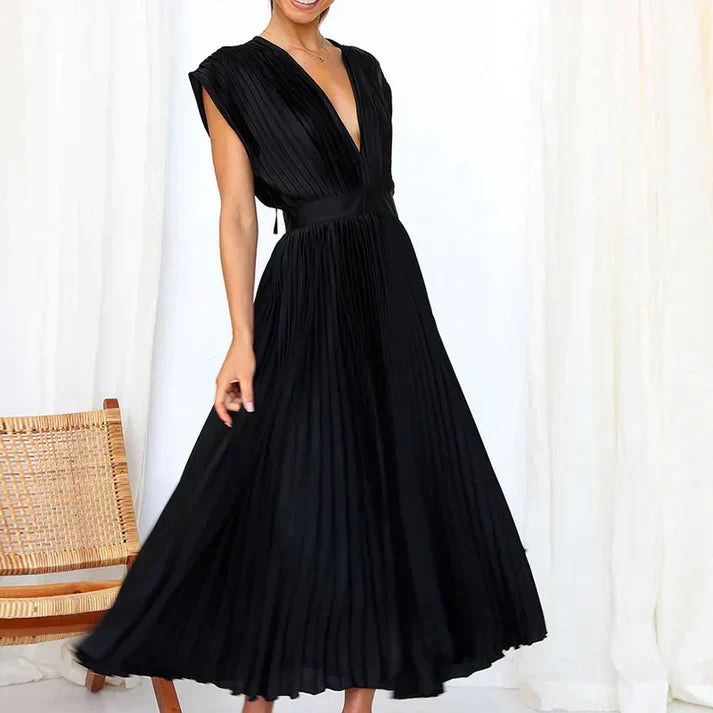 LP | Maxi abito con scollo a V e pinces