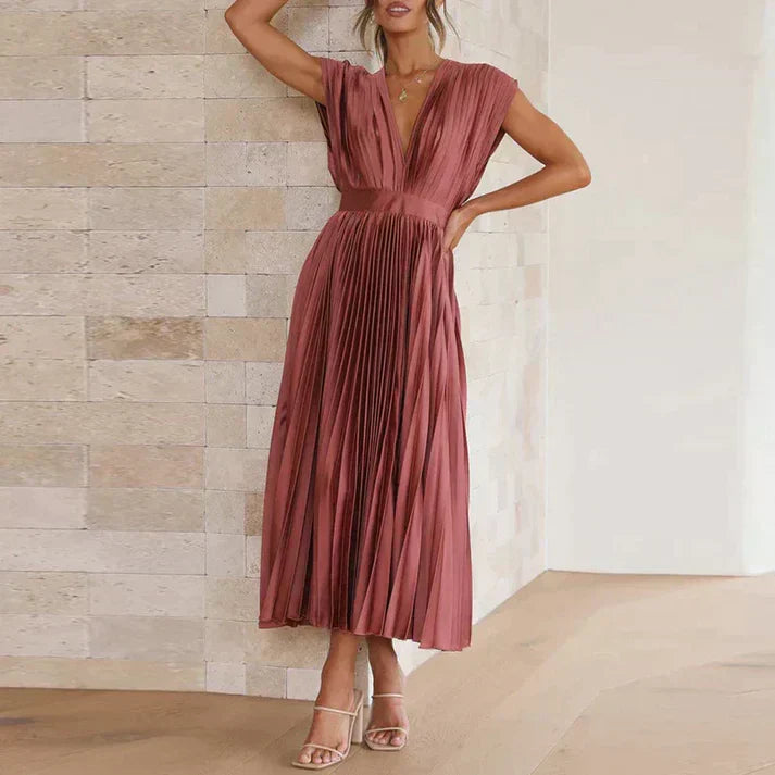 LP | Maxi abito con scollo a V e pinces