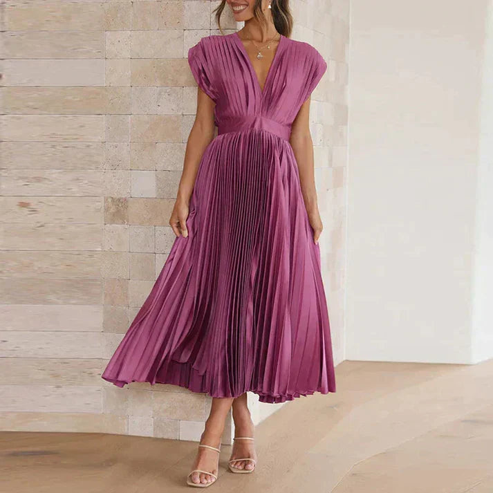 LP | Maxi abito con scollo a V e pinces