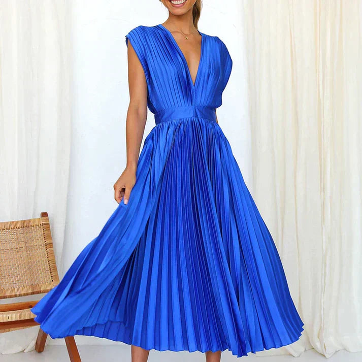 LP | Maxi abito con scollo a V e pinces