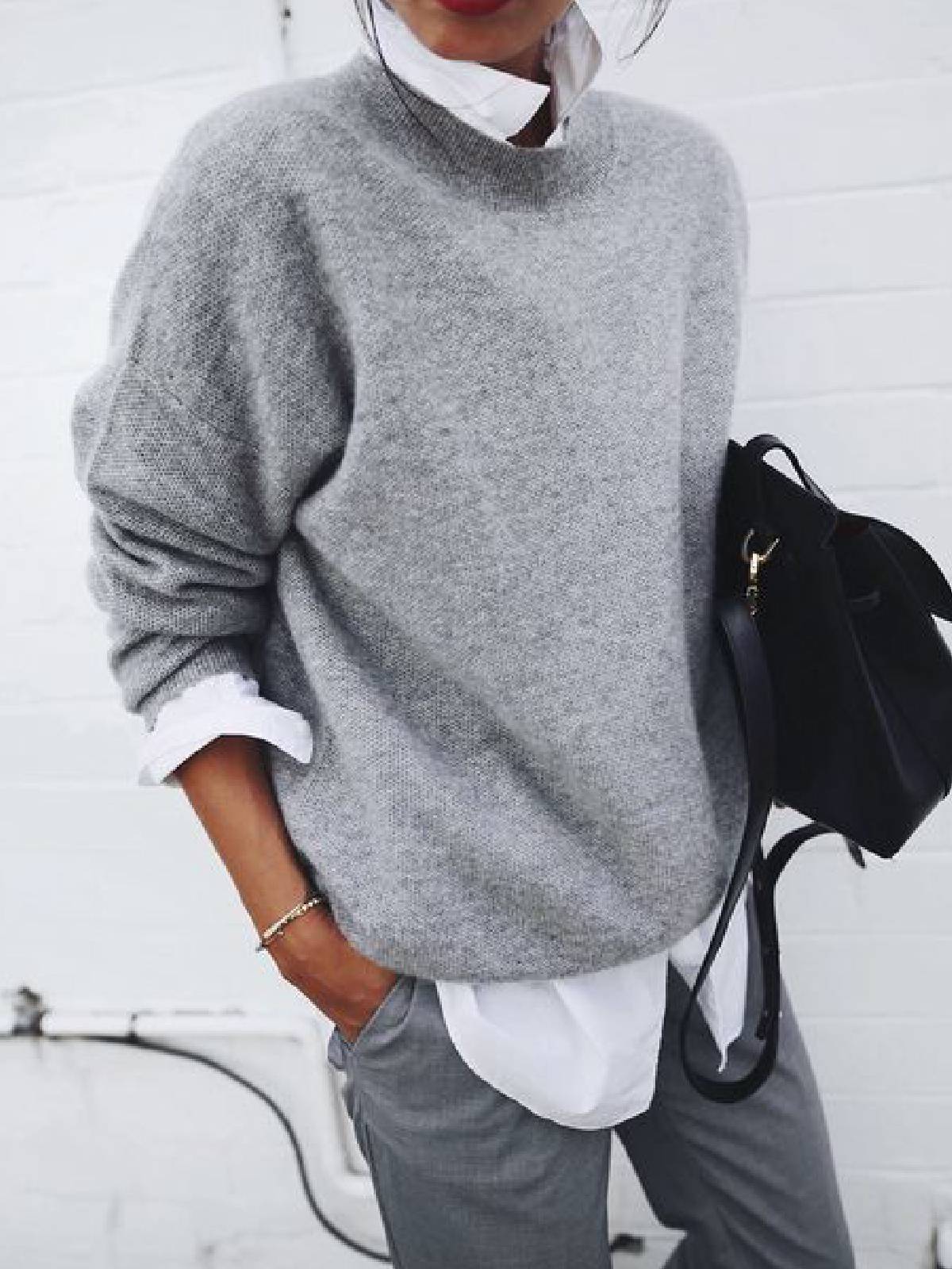 LP | Maglia casual con scollo rotondo