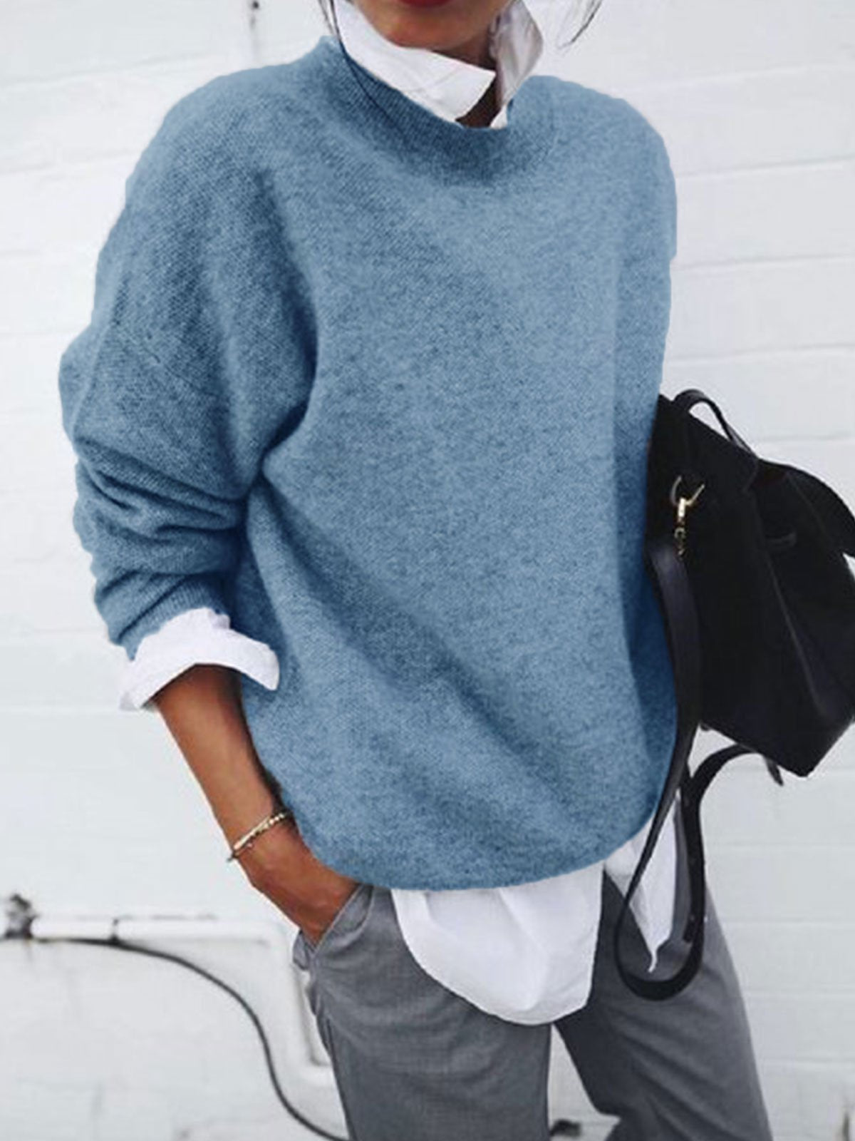 LP | Maglia casual con scollo rotondo