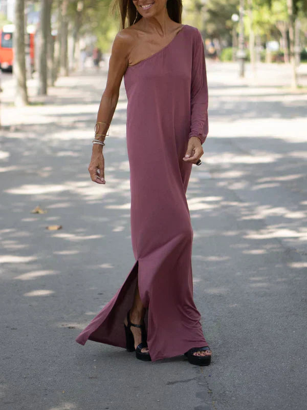 LP | Maxi abito con spalla elasticizzata