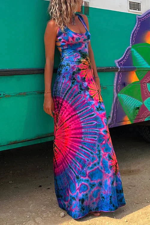 LP | Maxi abito con pizzo e motivo batik