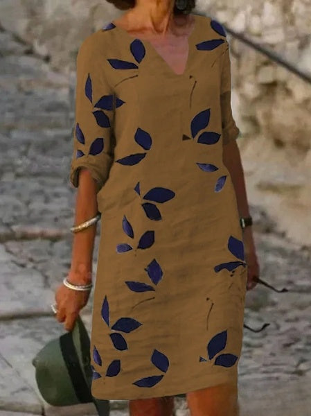LP | Carol - Abito da donna basic con mezze maniche e stampa floreale