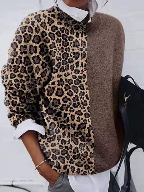 LP | Maglia patchwork leopardata chic da donna