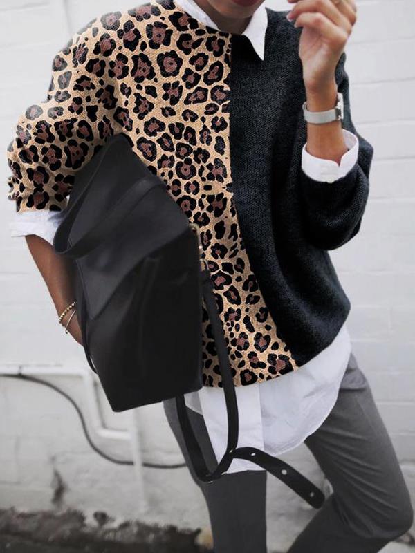 LP | Maglia patchwork leopardata chic da donna