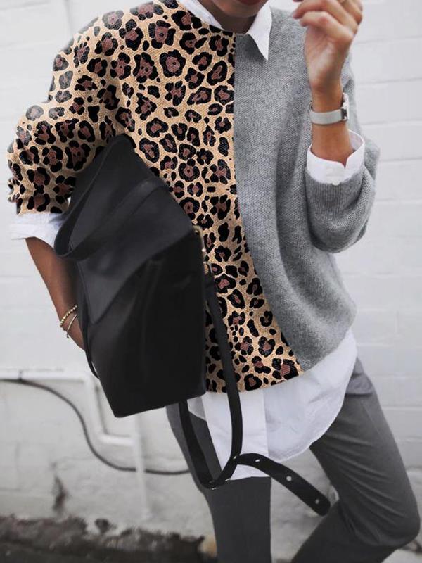 LP | Maglia patchwork leopardata chic da donna