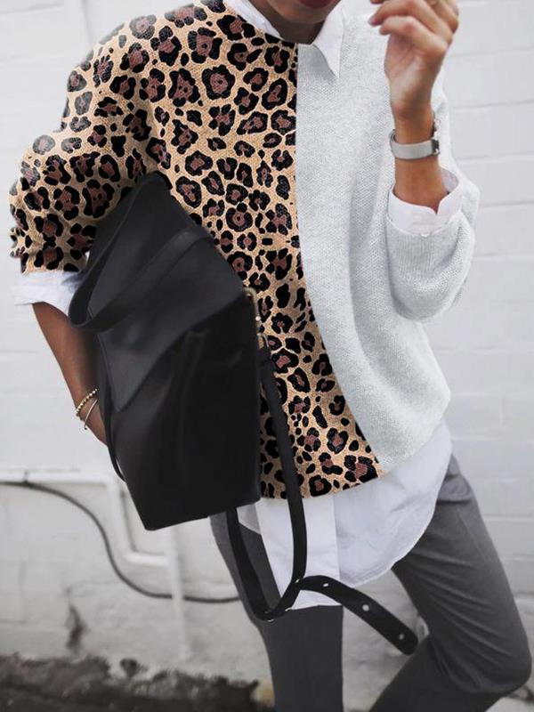 LP | Maglia patchwork leopardata chic da donna