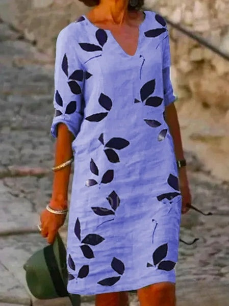 LP | Carol - Abito da donna basic con mezze maniche e stampa floreale