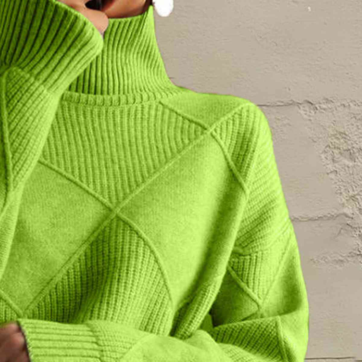 LP | Maglione chic a collo alto in maglia geometrica