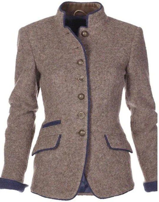 LP | Elegante giacca da abito sartoriale con collo alto