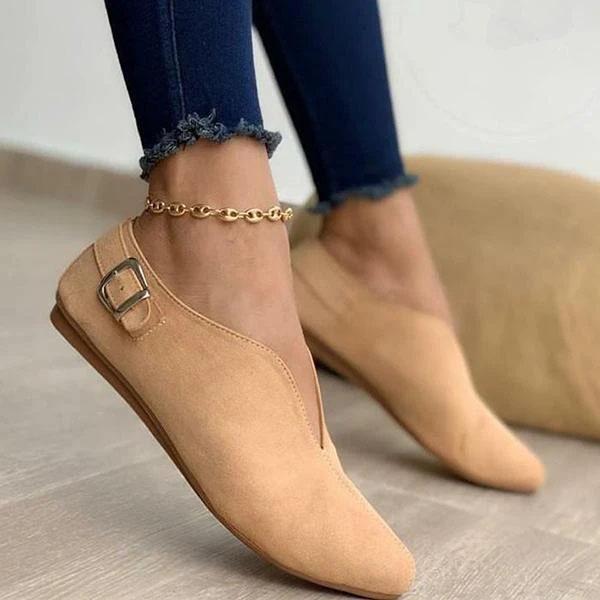 LP | Ballerine chic in pelle scamosciata con elegante dettaglio di fibbia