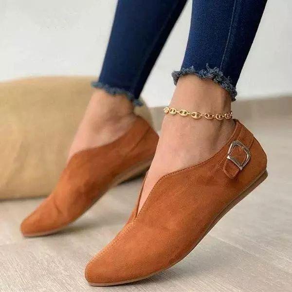 LP | Ballerine chic in pelle scamosciata con elegante dettaglio di fibbia