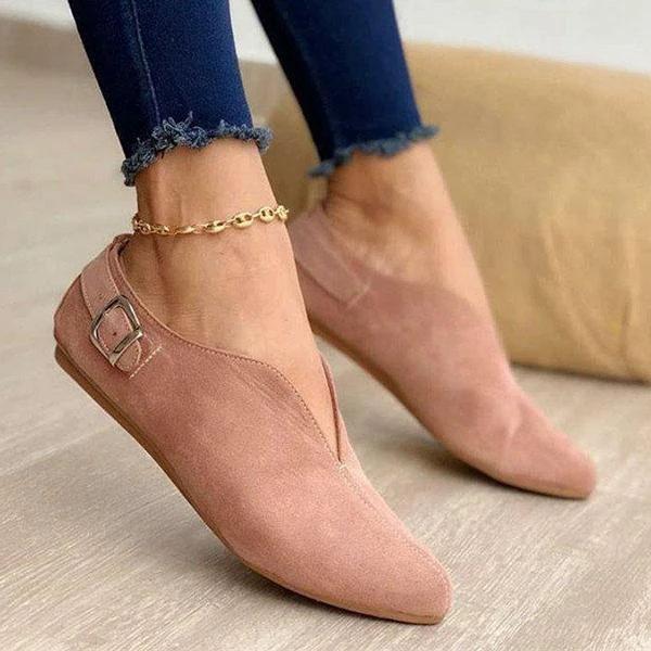 LP | Ballerine chic in pelle scamosciata con elegante dettaglio di fibbia
