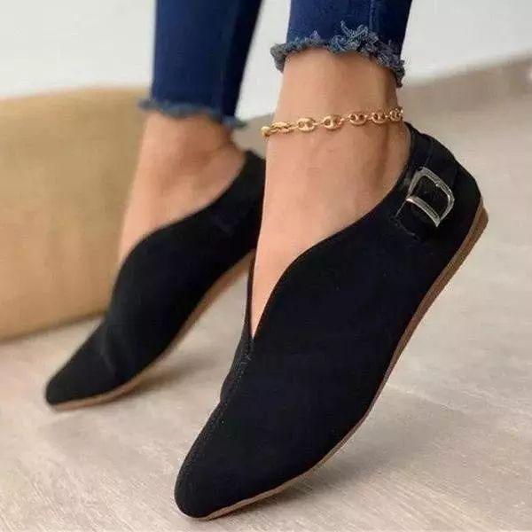 LP | Ballerine chic in pelle scamosciata con elegante dettaglio di fibbia
