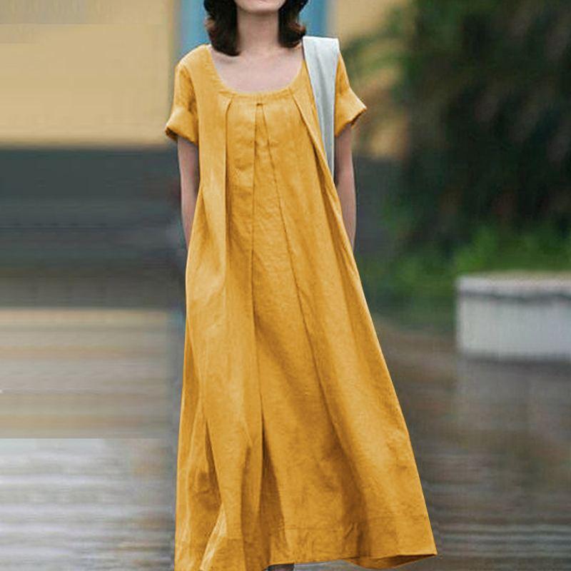 LP | Maxi abito casual con scollo rotondo