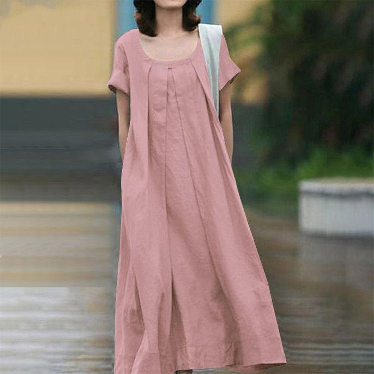LP | Maxi abito casual con scollo rotondo