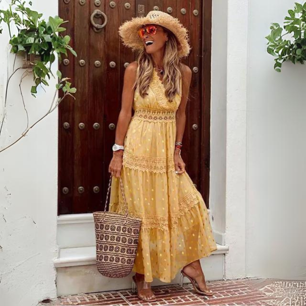LP | Abito elegante in chiffon ricamato