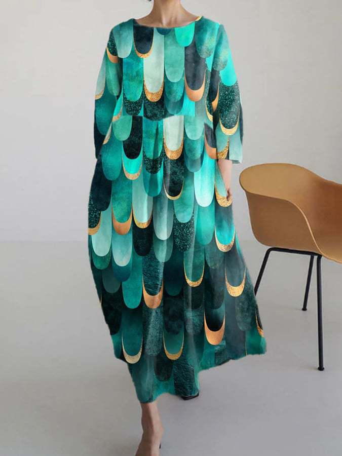 LP | Maxi abito elegante con stampa colorata