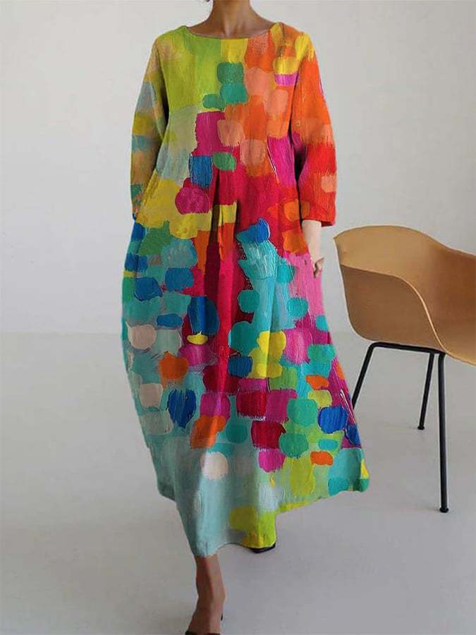 LP | Maxi abito elegante con stampa colorata