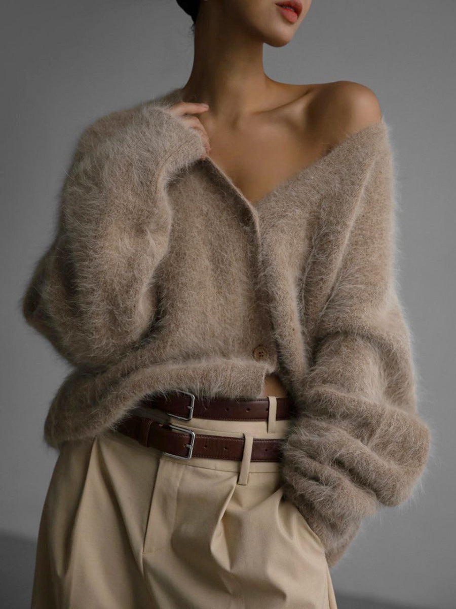 LP | Cardigan a maniche lunghe con spalle scese