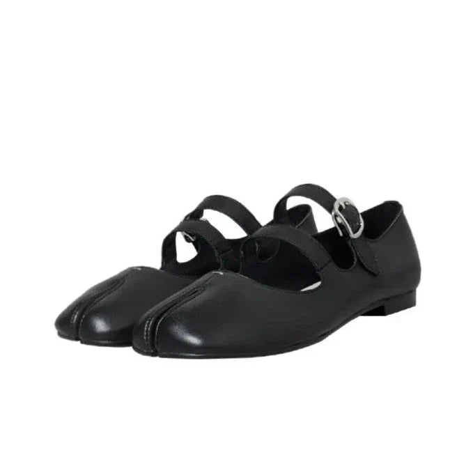 LP | Ballerine in pelle con punta crosta