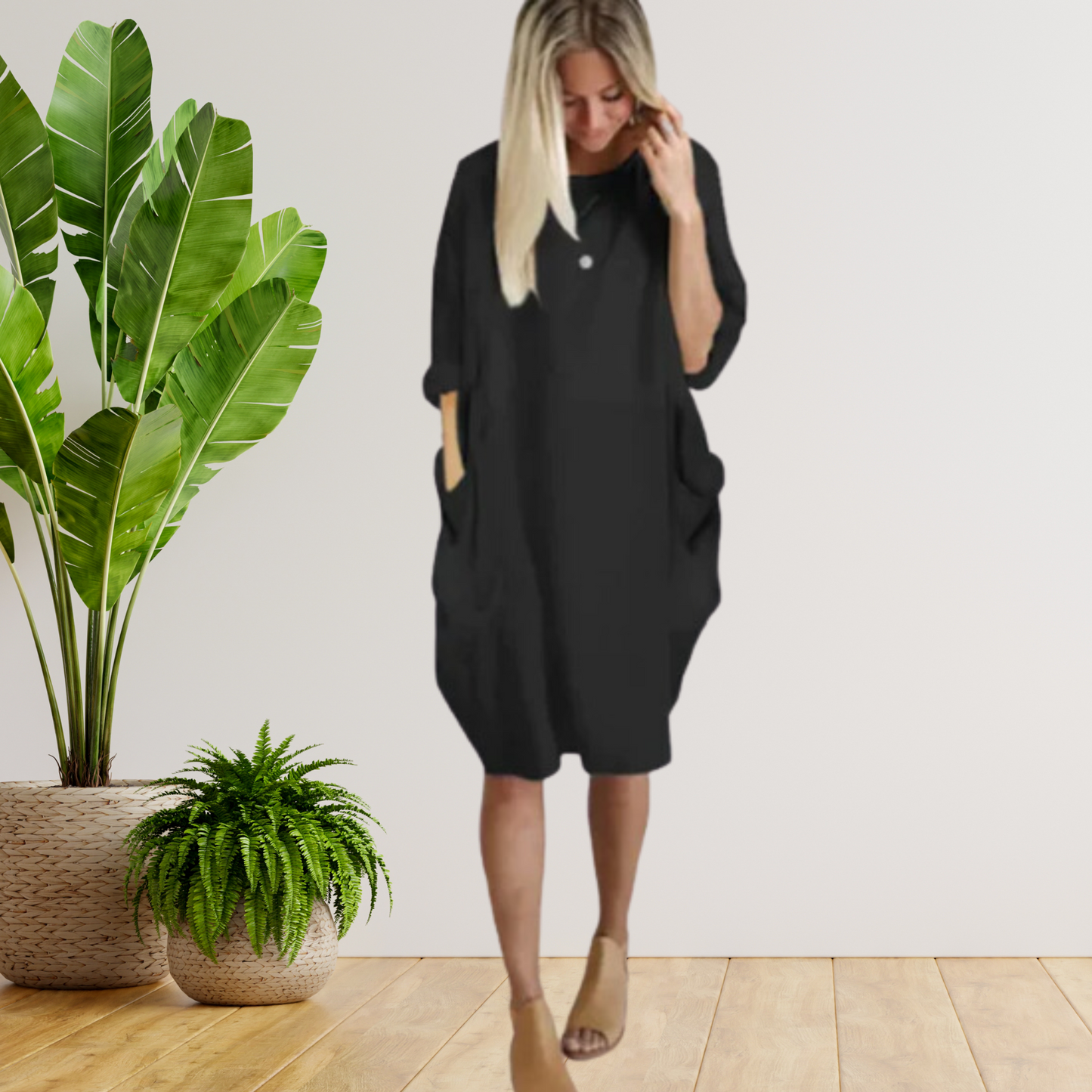 LP | Abito con ampie tasche e maniche lunghe
