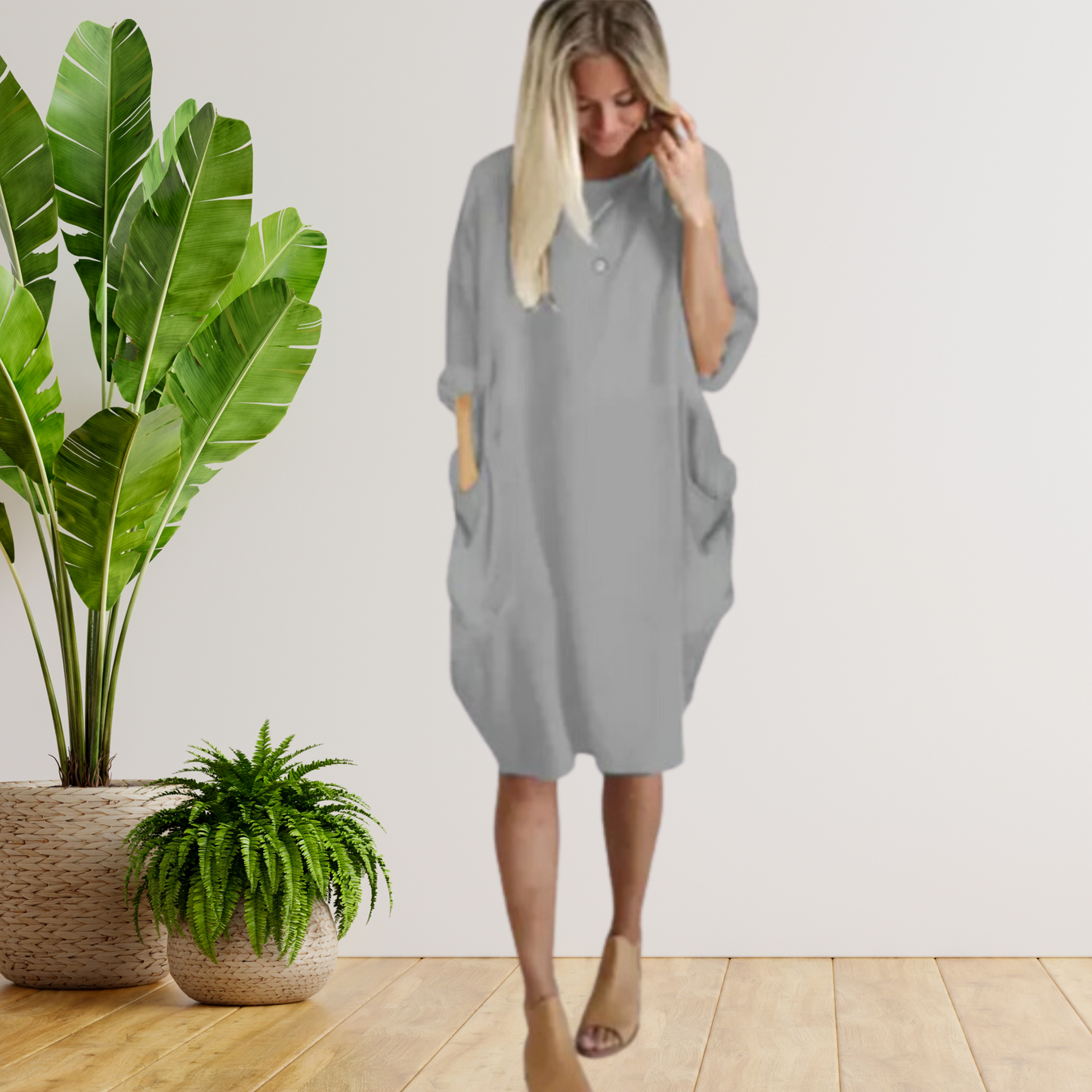 LP | Abito con ampie tasche e maniche lunghe