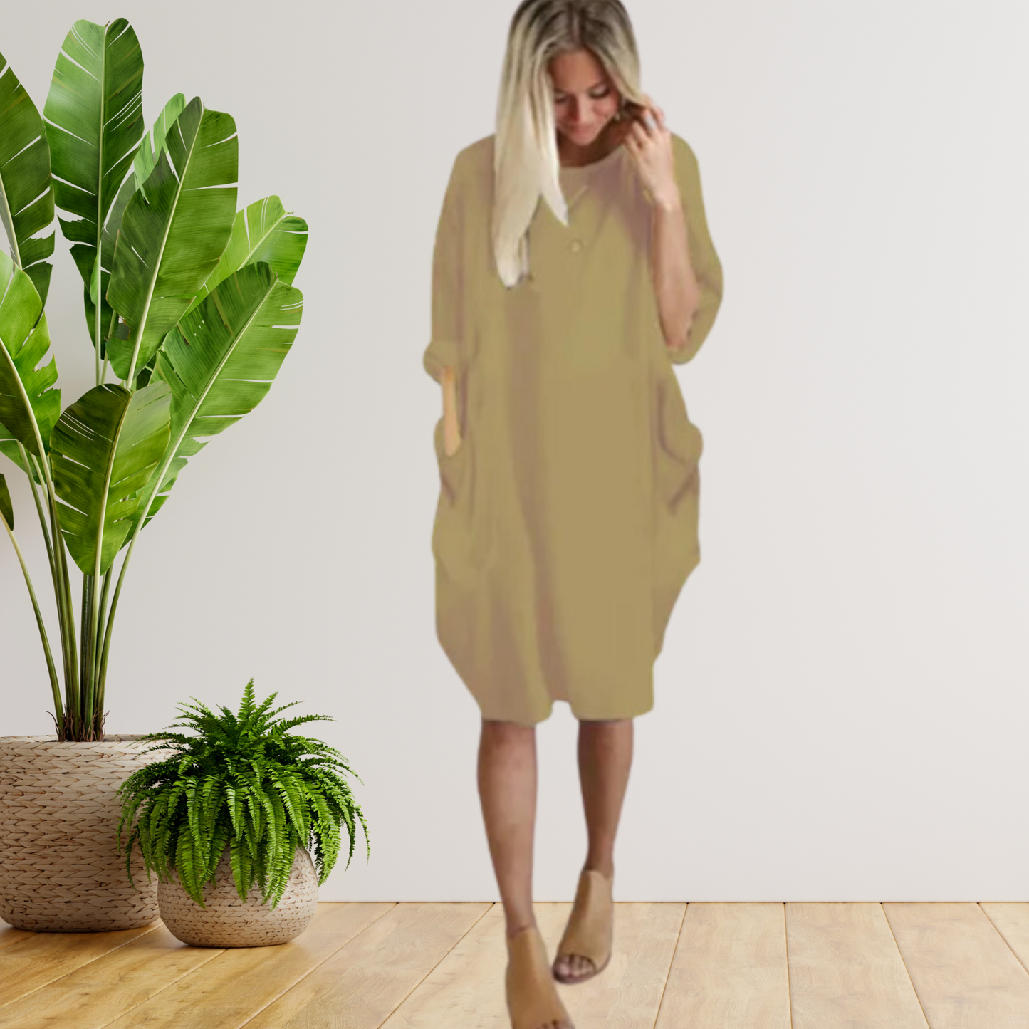LP | Abito con ampie tasche e maniche lunghe