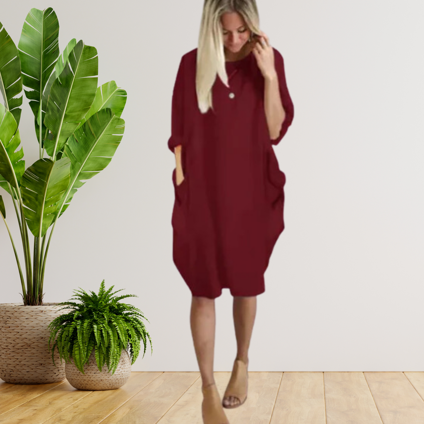 LP | Abito con ampie tasche e maniche lunghe