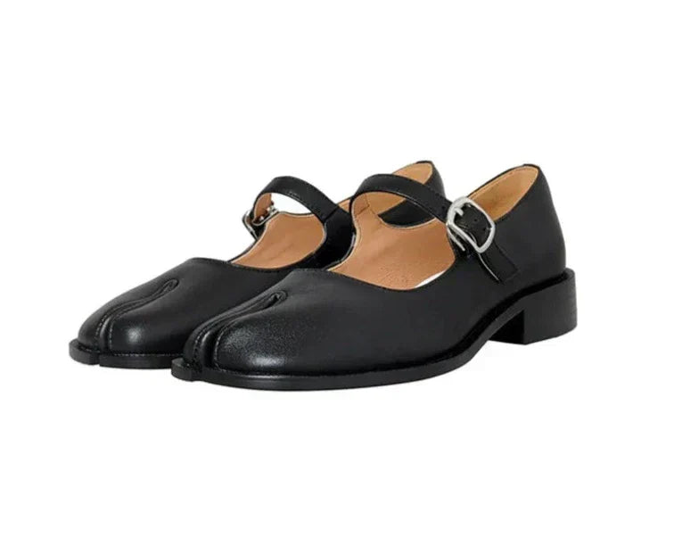 LP | Ballerine in pelle con punta crosta