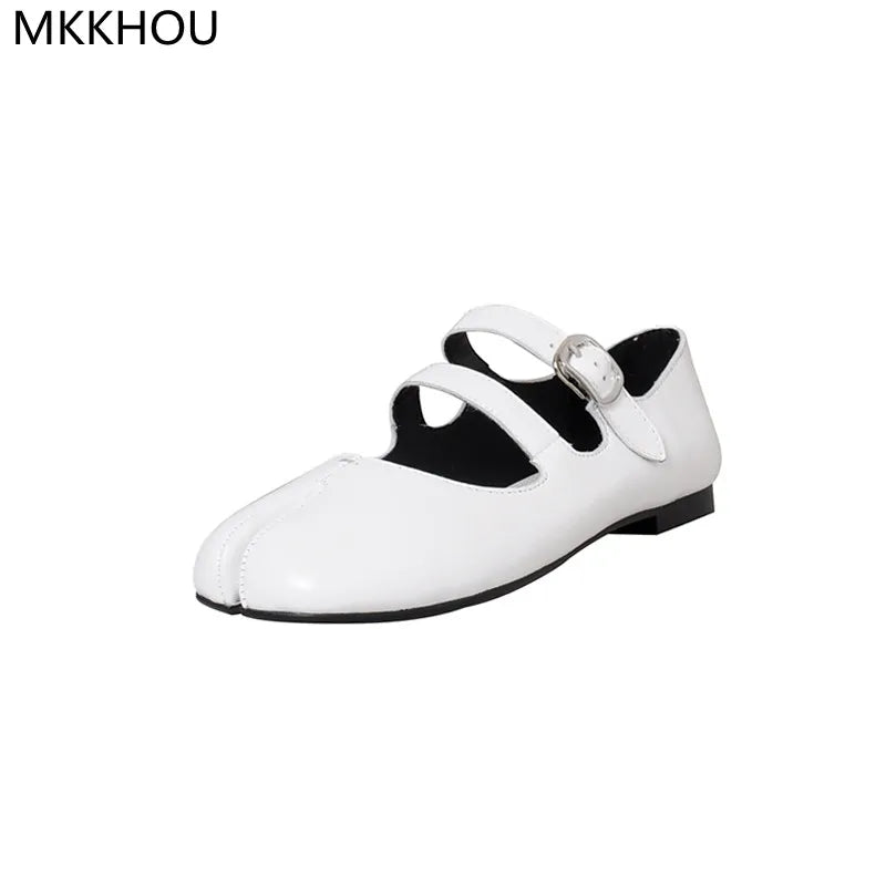 LP | Ballerine in pelle con punta crosta