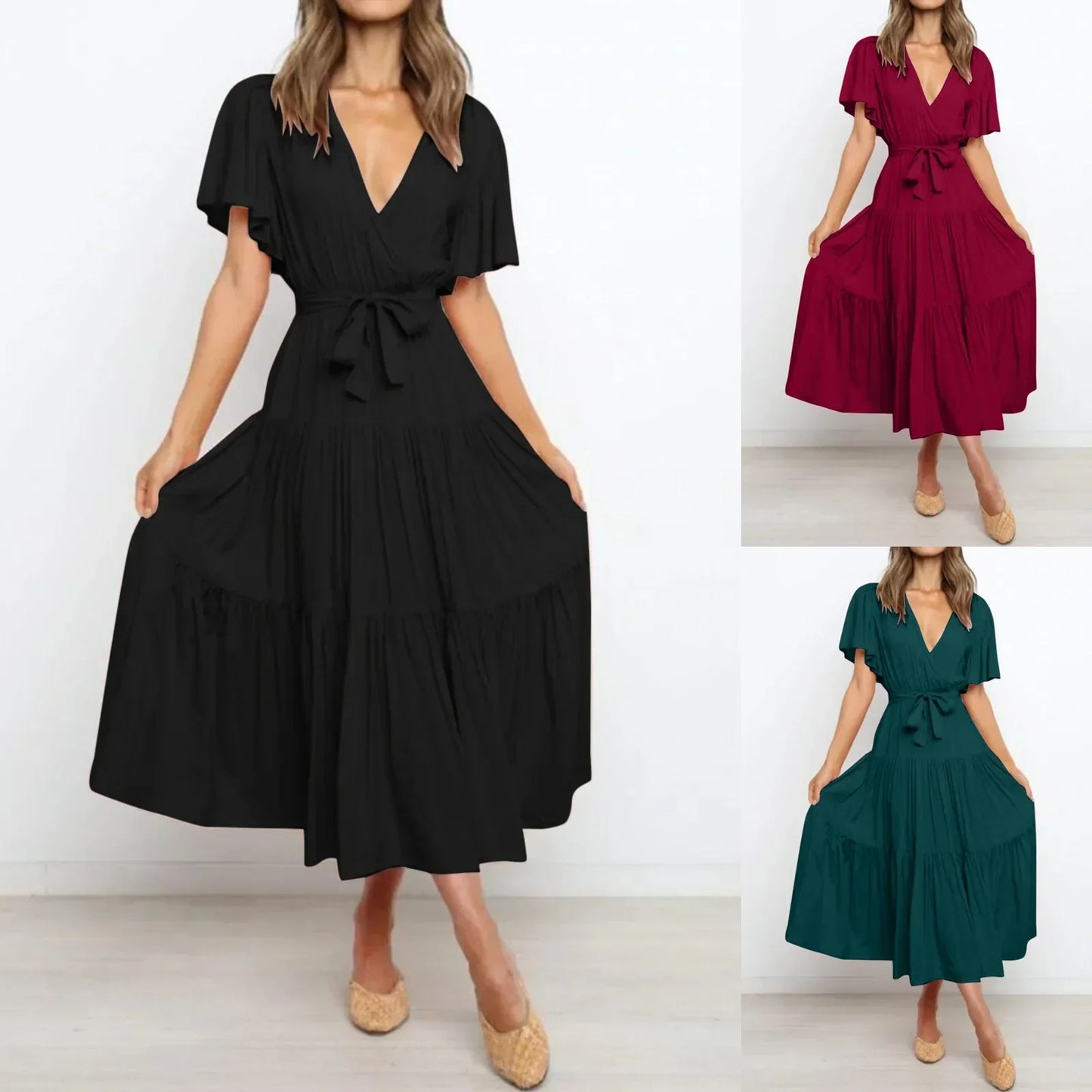 LP | Maxi abito con profonda scollatura a V