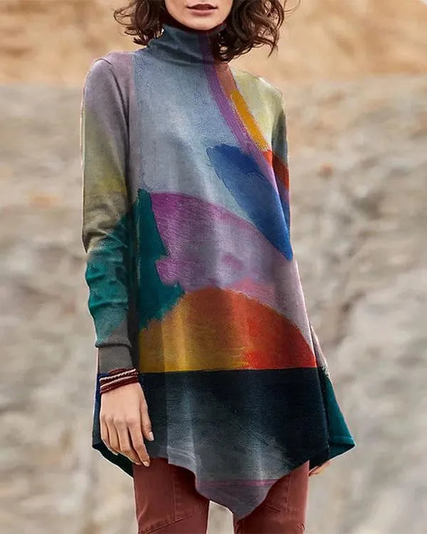 LP | Maglia a collo alto ispirata all'arte astratta