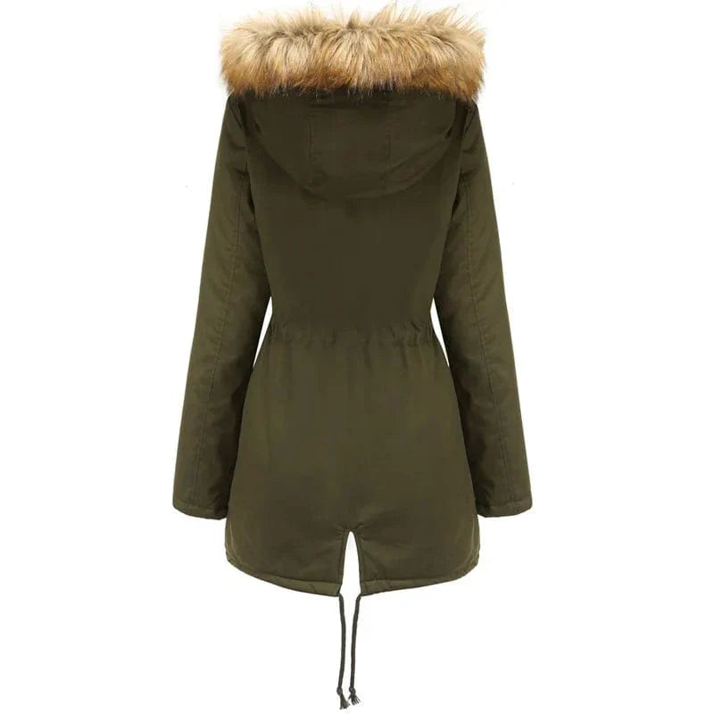 LP | Il cappotto foderato in cotone con il caldo collo di pelliccia vi ruberà il cuore