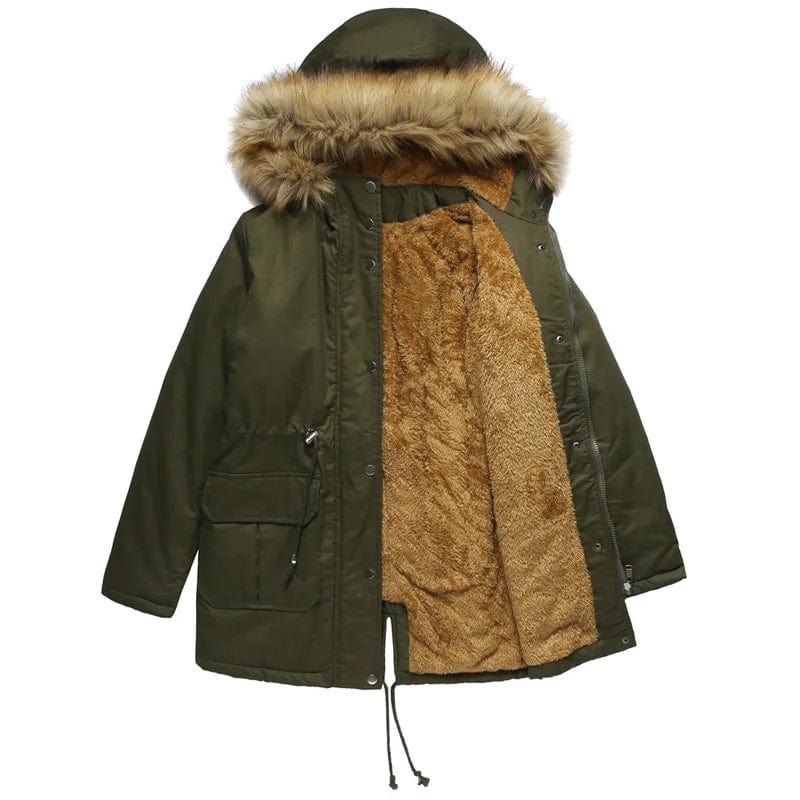 LP | Il cappotto foderato in cotone con il caldo collo di pelliccia vi ruberà il cuore