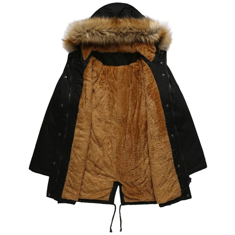 LP | Il cappotto foderato in cotone con il caldo collo di pelliccia vi ruberà il cuore