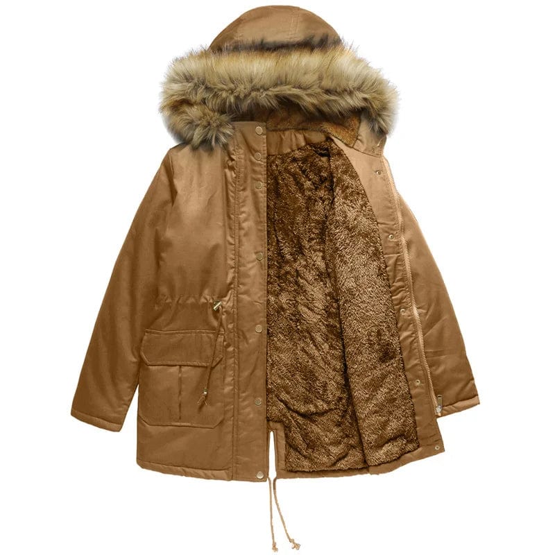 LP | Il cappotto foderato in cotone con il caldo collo di pelliccia vi ruberà il cuore