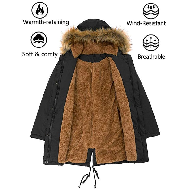 LP | Il cappotto foderato in cotone con il caldo collo di pelliccia vi ruberà il cuore