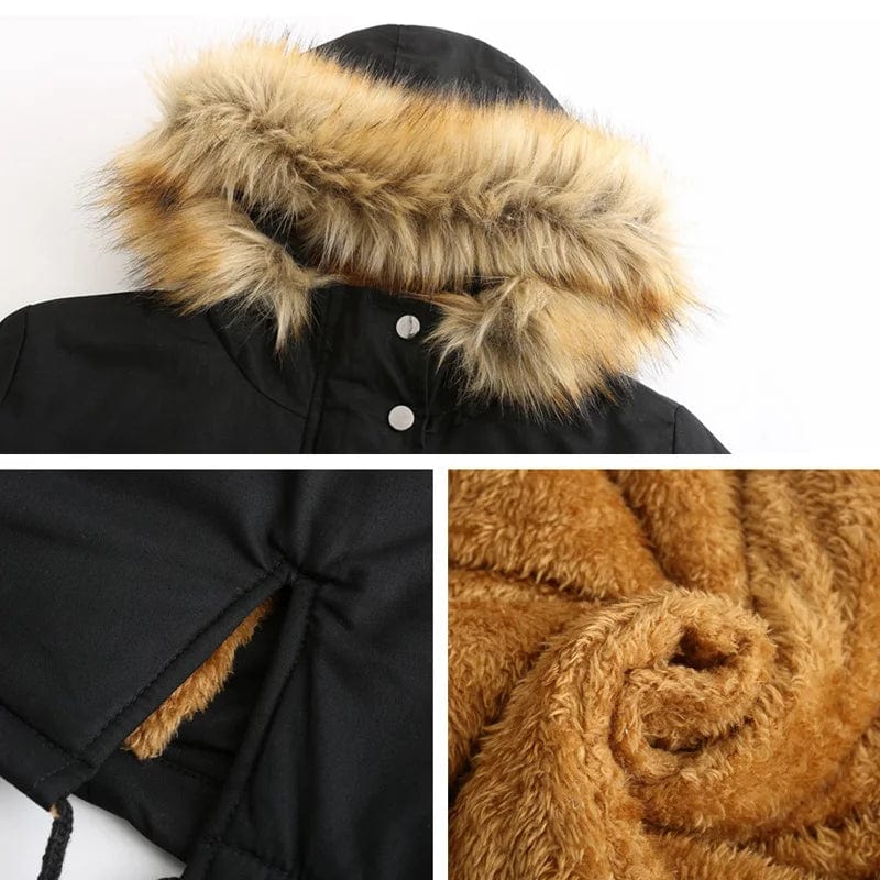 LP | Il cappotto foderato in cotone con il caldo collo di pelliccia vi ruberà il cuore