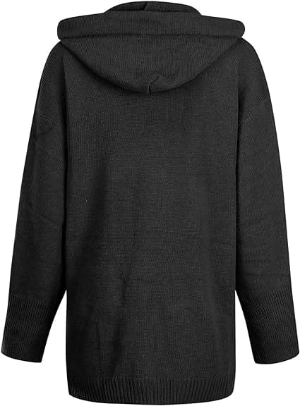 LP | doppio taschino maglione a maglia grossa con bottoni e cardigan con cappuccio