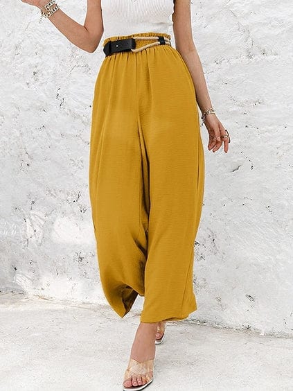 LP | Pantaloni con arricciatura ed elastico a vita alta