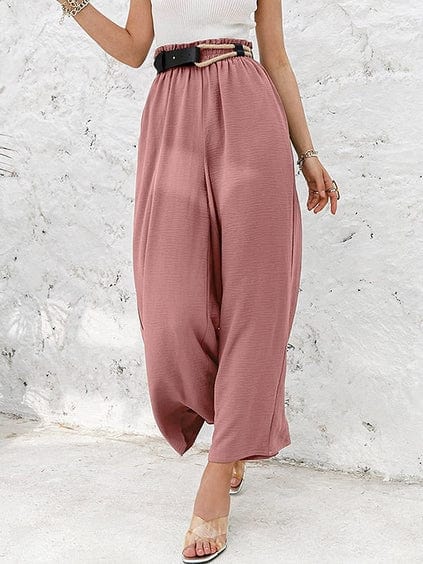 LP | Pantaloni con arricciatura ed elastico a vita alta