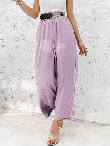 LP | Pantaloni con arricciatura ed elastico a vita alta