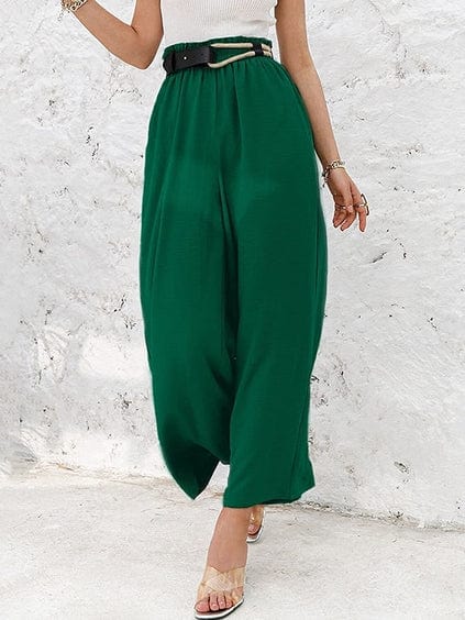 LP | Pantaloni con arricciatura ed elastico a vita alta
